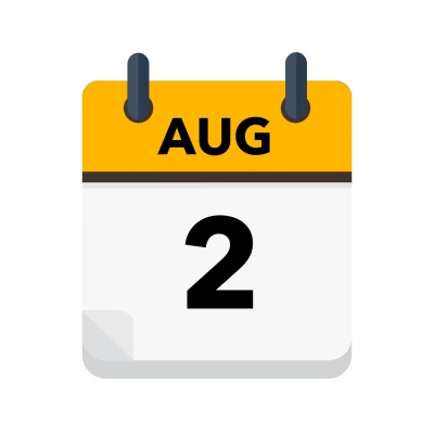 Calendar icon showing 2nd August