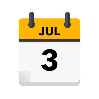 Calendar icon showing 3rd July