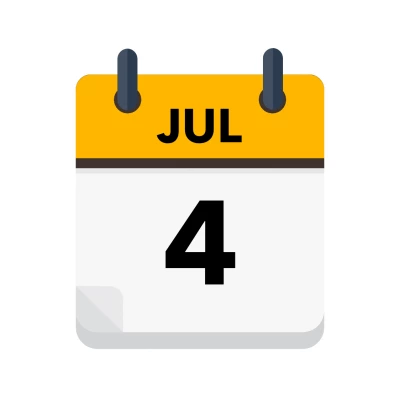 Calendar icon showing 4th July