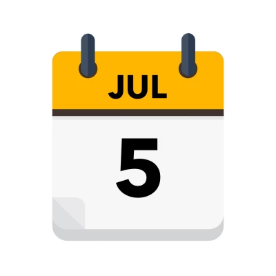 Calendar icon showing 5th July