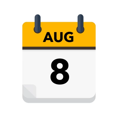 Calendar icon showing 8th August
