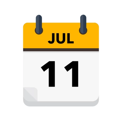 Calendar icon showing 11th July