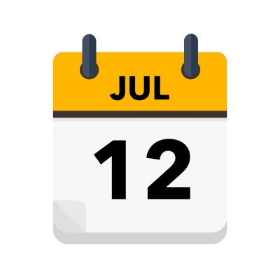 Calendar icon showing 12th July