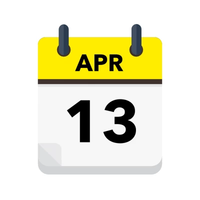 Calendar icon showing 13th April