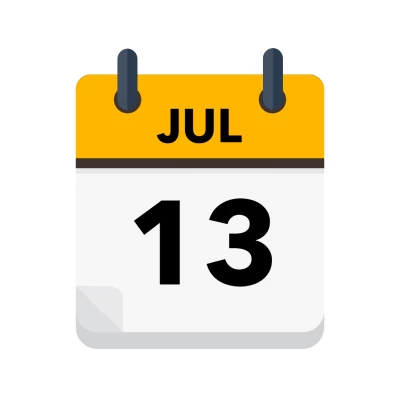 Calendar icon showing 13th July