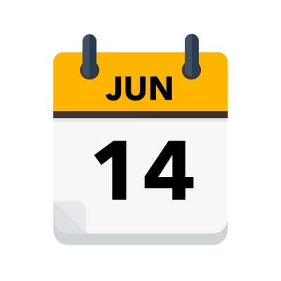 Calendar icon showing 14th June