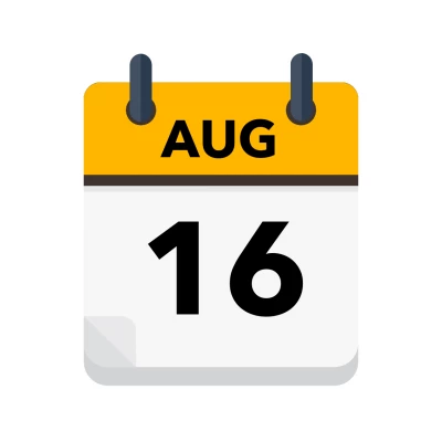 Calendar icon showing 16th August