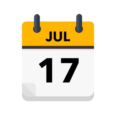 Calendar icon showing 17th July