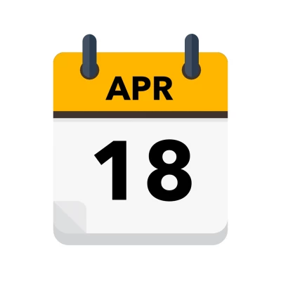 Calendar icon showing 18th April