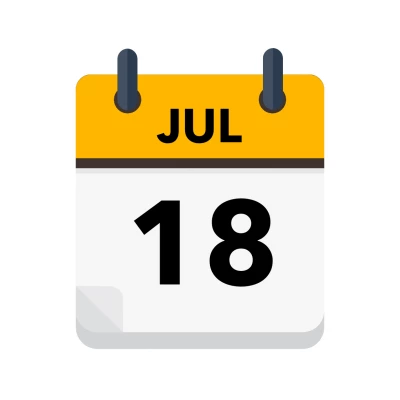 Calendar icon showing 18th July