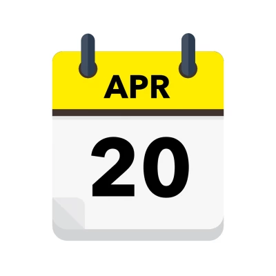 Calendar icon showing 20th April