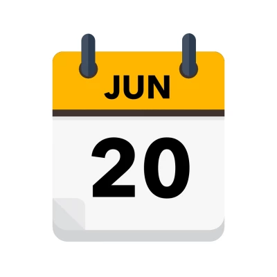 Calendar icon showing 20th June