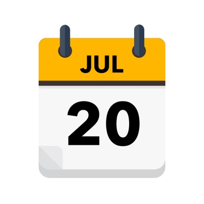 Calendar icon showing 20th July