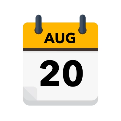 Calendar icon showing 20th August