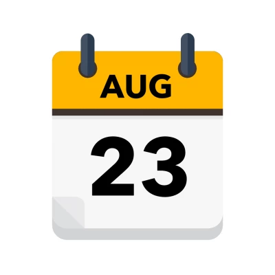 Calendar icon showing 23rd August