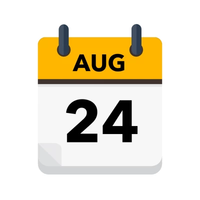 Calendar icon showing 24th August