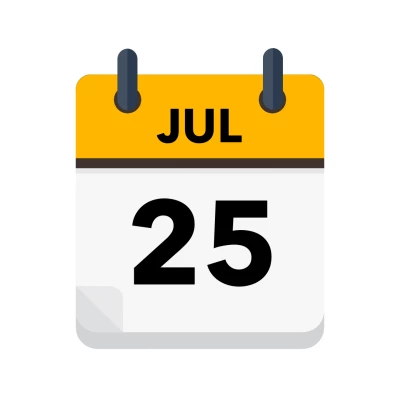 Calendar icon showing 25th July