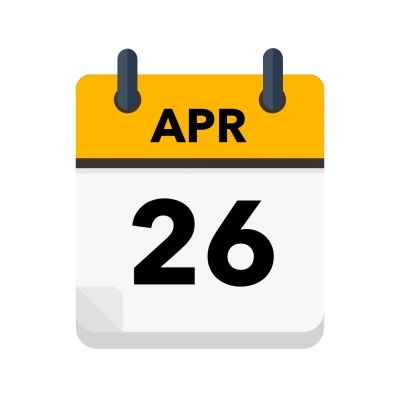 Calendar icon showing 26th April